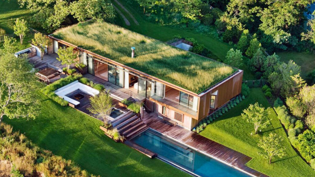 Smart Eco-friendly House coverd with greenery